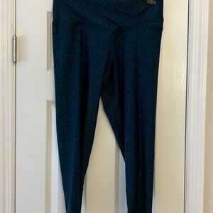 Evolution and Creation Teal Leopard Print Leggings